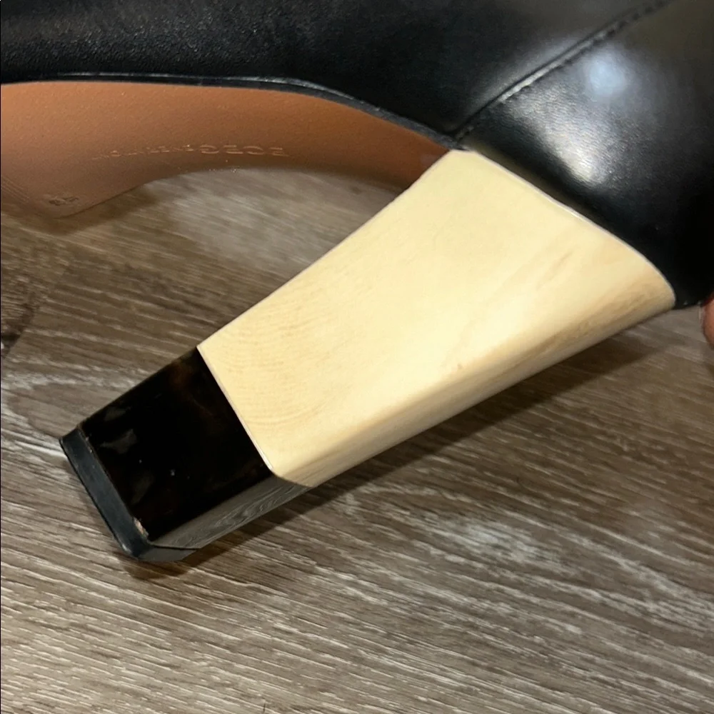 BCBGeneration Black Peep-Toe Stiletto Heels - Picture 15 of 15